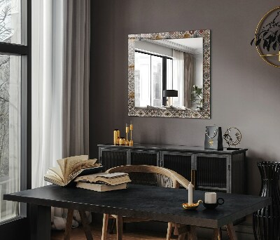 Miroir rectangulaire avec décoration Motifs de carreaux colorés