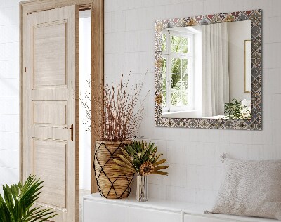Miroir rectangulaire avec décoration Motifs de carreaux colorés