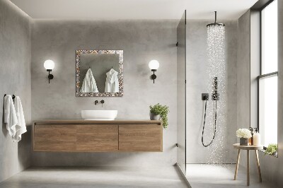 Miroir rectangulaire avec décoration Motifs de carreaux colorés