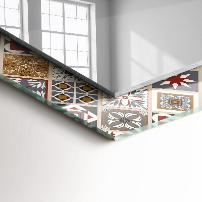 Miroir rectangulaire avec décoration Motifs de carreaux colorés