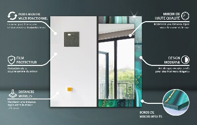 Miroir rectangulaire avec décoration Motifs de carreaux colorés