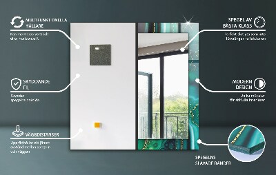 Miroir rectangulaire avec décoration Motifs de carreaux colorés