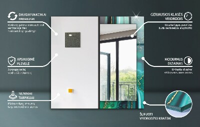 Miroir rectangulaire avec décoration Motifs de carreaux colorés