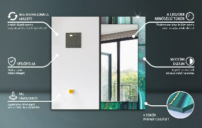 Miroir rectangulaire avec décoration Motifs de carreaux colorés