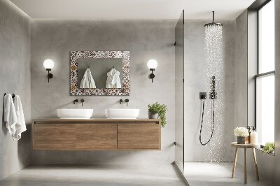 Miroir rectangulaire avec décoration Motifs de carreaux colorés