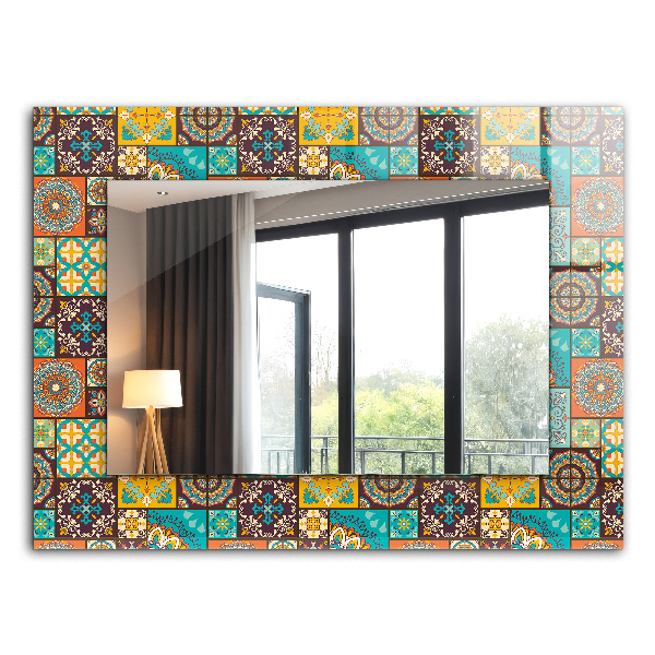 Miroir rectangulaire imprimé Carreaux de mosaïque colorés