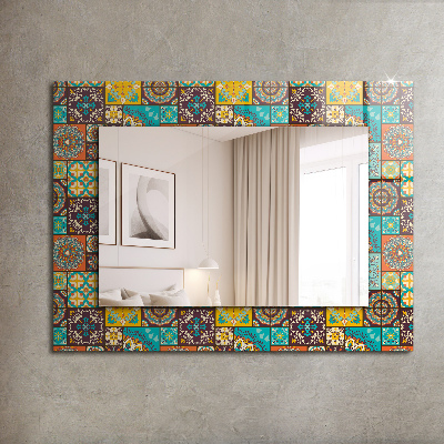 Miroir rectangulaire imprimé Carreaux de mosaïque colorés
