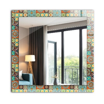 Miroir rectangulaire imprimé Carreaux de mosaïque colorés