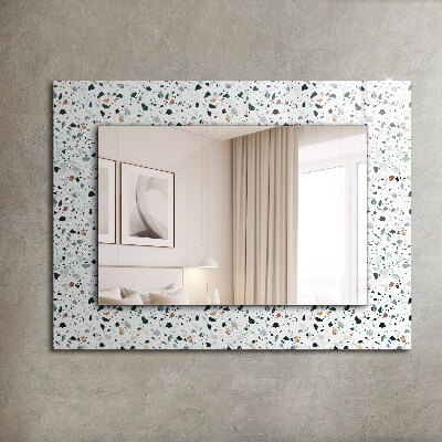 Miroir rectangulaire avec décoration Motif mosaïque en terrazzo