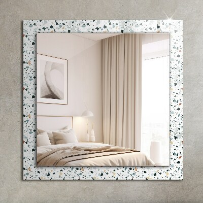 Miroir rectangulaire avec décoration Motif mosaïque en terrazzo