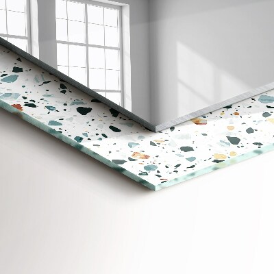 Miroir rectangulaire avec décoration Motif mosaïque en terrazzo