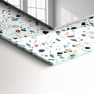 Miroir rectangulaire avec décoration Motif mosaïque en terrazzo