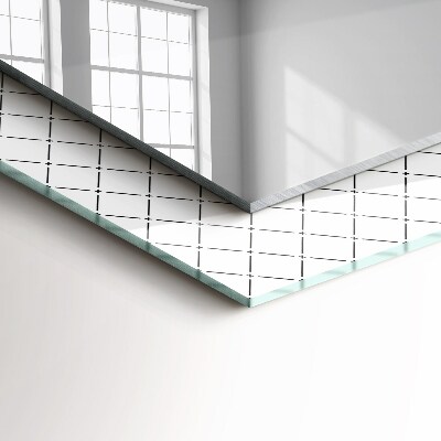 Miroir rectangulaire imprimé Lignes à motifs en damier