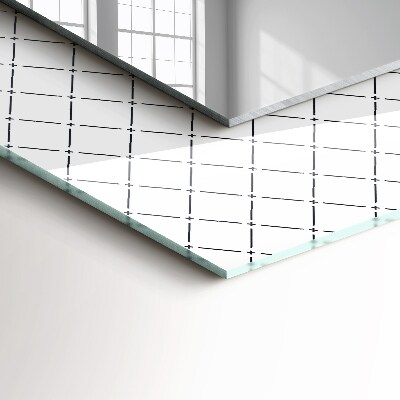 Miroir rectangulaire imprimé Lignes à motifs en damier