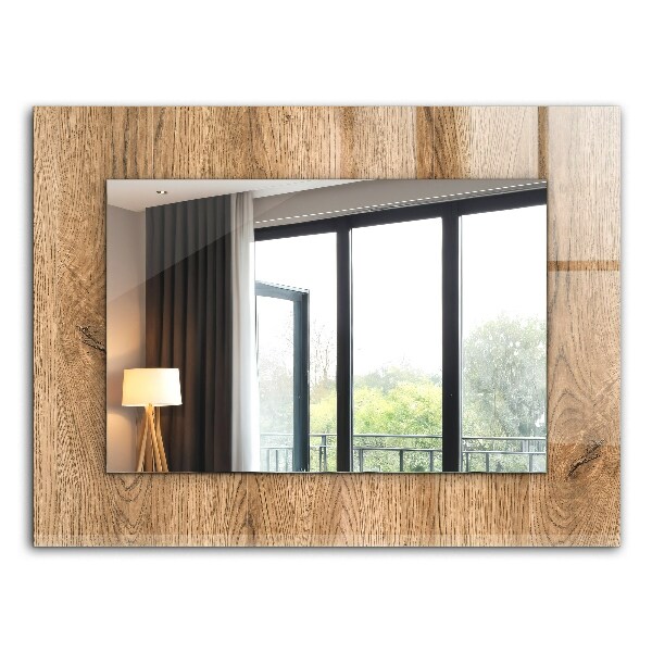 Miroir rectangulaire avec décoration Texture bois