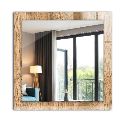 Miroir rectangulaire avec décoration Texture bois