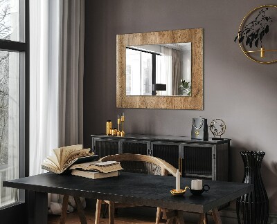 Miroir rectangulaire avec décoration Texture bois