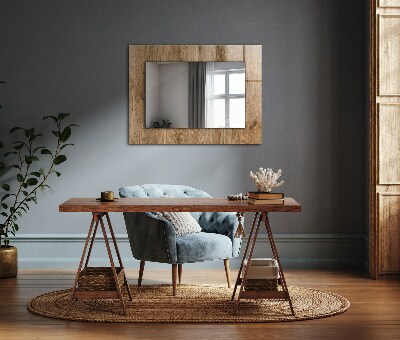 Miroir rectangulaire avec décoration Texture bois