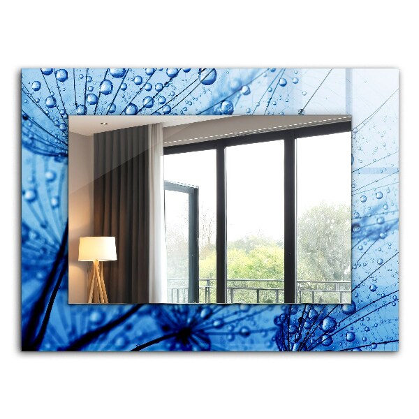 Miroir rectangulaire avec décoration Gouttes sur les pissenlits