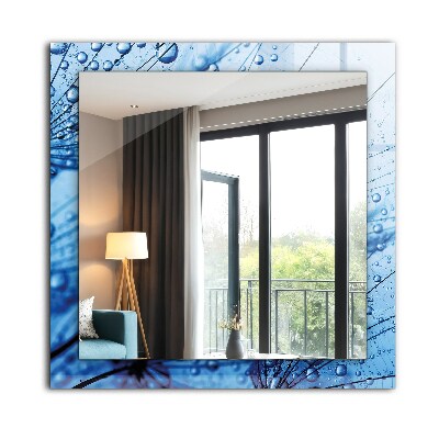 Miroir rectangulaire avec décoration Gouttes sur les pissenlits