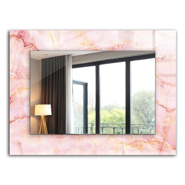 Miroir rectangulaire imprimé Motif marbre rose