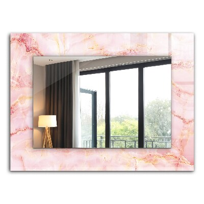 Miroir rectangulaire imprimé Motif marbre rose