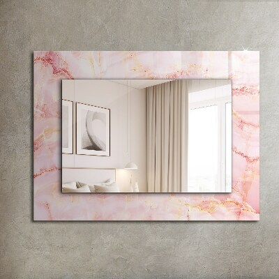 Miroir rectangulaire imprimé Motif marbre rose