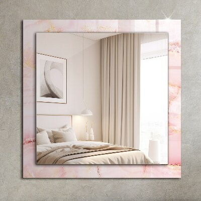 Miroir rectangulaire imprimé Motif marbre rose
