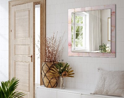 Miroir rectangulaire imprimé Motif marbre rose
