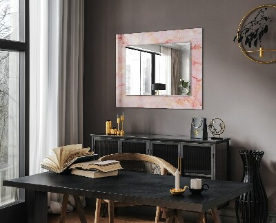 Miroir rectangulaire imprimé Motif marbre rose