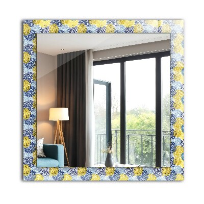 Miroir rectangulaire avec décoration Motif floral coloré