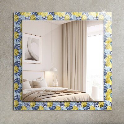 Miroir rectangulaire avec décoration Motif floral coloré