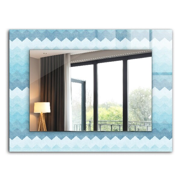 Miroir rectangulaire avec décoration Motif dégradé en zigzag