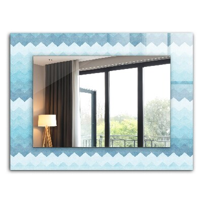 Miroir rectangulaire avec décoration Motif dégradé en zigzag