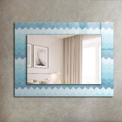 Miroir rectangulaire avec décoration Motif dégradé en zigzag