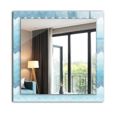 Miroir rectangulaire avec décoration Motif dégradé en zigzag