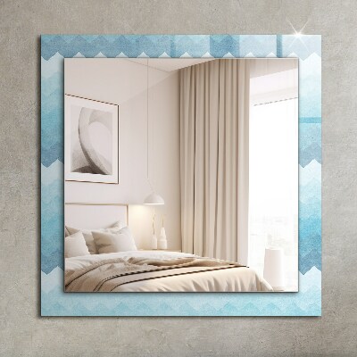 Miroir rectangulaire avec décoration Motif dégradé en zigzag