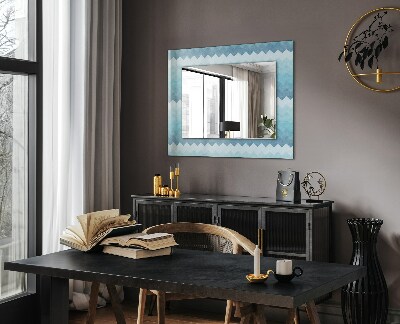 Miroir rectangulaire avec décoration Motif dégradé en zigzag