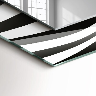 Miroir rectangulaire avec décoration Vagues noires et blanches