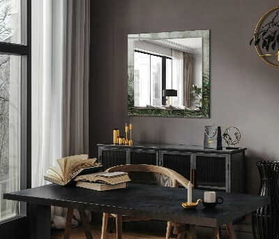Miroir rectangulaire avec décoration Feuilles de fougère vertes