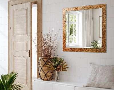 Miroir rectangulaire imprimé Coupe transversale d'un tronc d'arbre avec cernes de croissance