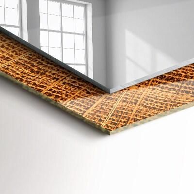 Miroir rectangulaire imprimé Coupe transversale d'un tronc d'arbre avec cernes de croissance