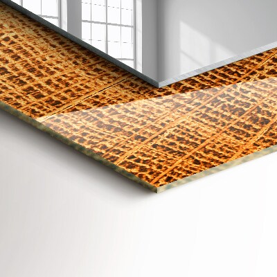 Miroir rectangulaire imprimé Coupe transversale d'un tronc d'arbre avec cernes de croissance