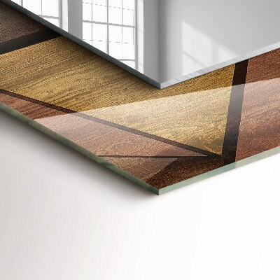 Miroir rectangulaire avec décoration Motifs géométriques en bois