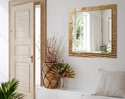 Miroir rectangulaire imprimé Vagues en bois