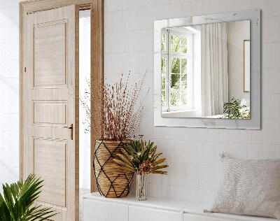 Miroir rectangulaire avec décoration Motif en marbre blanc