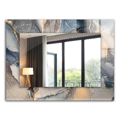 Miroir rectangulaire imprimé Art abstrait bleu