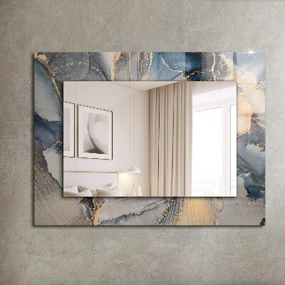 Miroir rectangulaire imprimé Art abstrait bleu