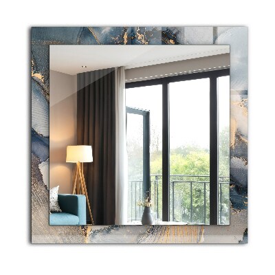 Miroir rectangulaire imprimé Art abstrait bleu