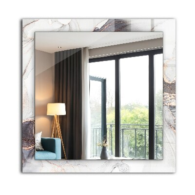 Miroir rectangulaire avec décoration Art abstrait du marbre